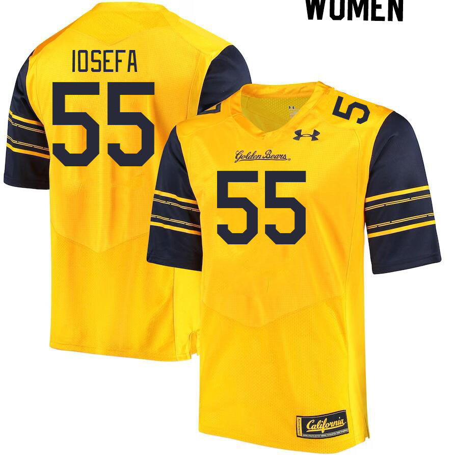 Women #55 Muelu Iosefa California Golden Bears College Football Jerseys Stitched Sale-Gold